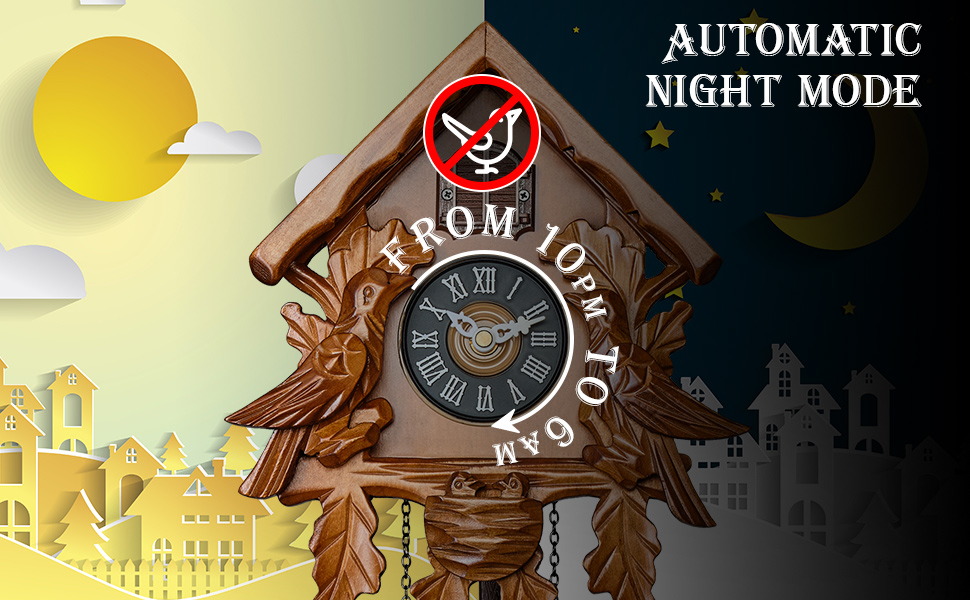 Cuckoo Clock with Automatic Night Mode by Timegear